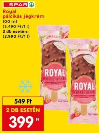 Spar SPAR Royal pálcikás jégkrém 100 ml ajánlat