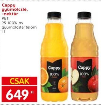 Spar Cappy gyümölcslé, -nektár 1 l ajánlat