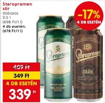 Spar Staropramen sör 0,5 l ajánlat