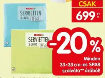 Spar Minden 33x33 cm-es SPAR szalvéta árából! ajánlat