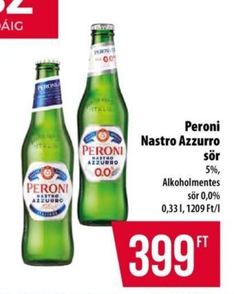 Coop Peroni Nastro Azzurro sör 0,33 l ajánlat