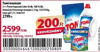 Coop Tomi mosószer 26 db / 2,1 kg / 1,7 l ajánlat