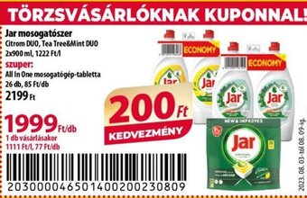 Jar mosogatószer 2 x 900 ml / 26 db