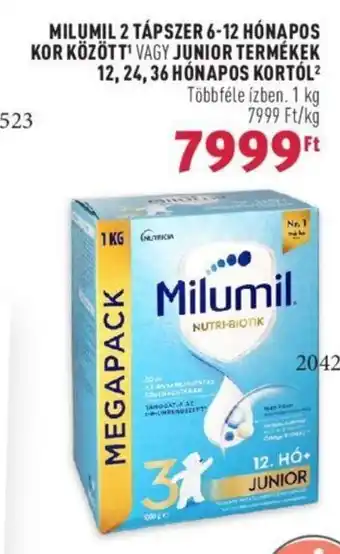 MILUMIL 2 TÁPSZER 6-12 HÓNAPOS KOR KÖZÖTT 1 kg
