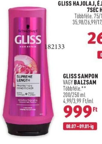 Rossmann GLISS SAMPON stb. 200 / 250 ml ajánlat