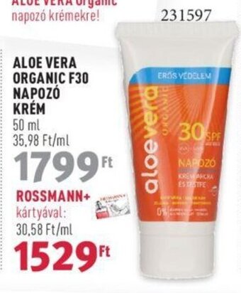 Rossmann ALOE VERA ORGANIC F30 NAPOZÓ KRÉM 50 ml ajánlat
