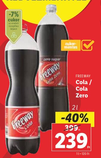 Lidl Freeway Cola / Cola Zero 2 l ajánlat