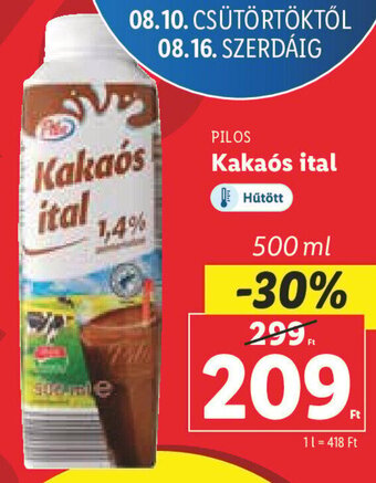 Lidl PILOS Kakaós ital 500 ml ajánlat