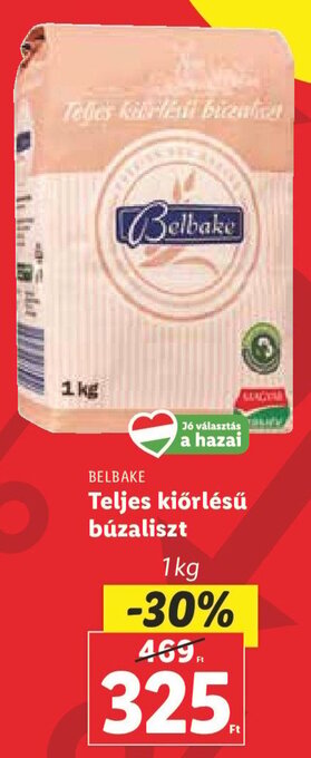 Lidl BELBAKE Teljes kiőrlésű búzaliszt 1 kg ajánlat