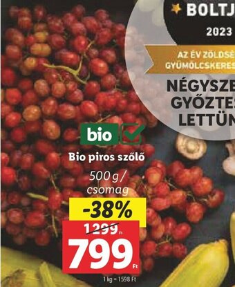 Lidl Bio piros szőlő 500 g ajánlat