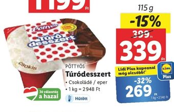 Lidl PÖTTYÖS Túródesszert 115 g ajánlat