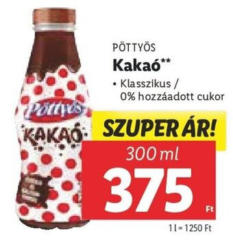 Lidl PÖTTYÖS Kakaó 300 ml ajánlat