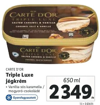 Lidl CARTE D'OR Triple Luxe jégkrém 650 ml ajánlat