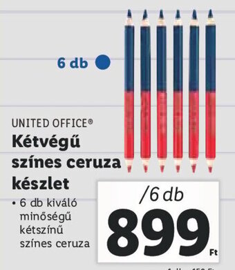 UNITED OFFICE Kétvégű színes ceruza készlet 6 db