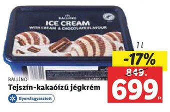 Lidl BALLINO Tejszín-kakaóízű jégkrém 1 l ajánlat