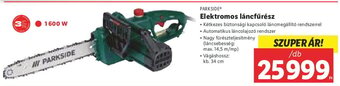 Lidl PARKSIDE Elektromos láncfűrész 1 db ajánlat