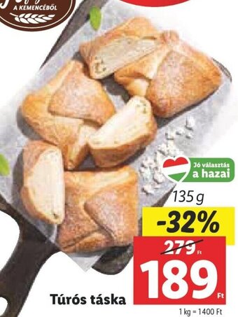 Lidl Túrós táska 135 g ajánlat
