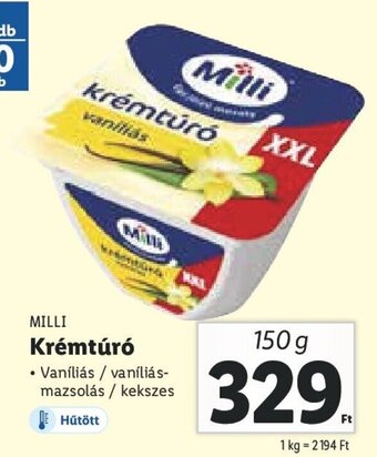Lidl MILLI Krémtúró 150 g ajánlat