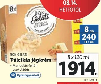 Lidl BON GELATI Pálcikás jégkrém 8 x 120 ml ajánlat