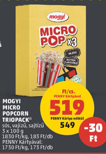 PENNY MOGYI MICRO POPCORN TRIOPACK 3 x 100 g ajánlat