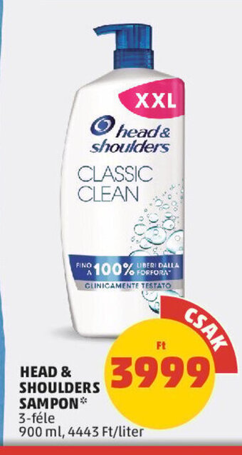 PENNY HEAD & SHOULDERS SAMPON 900 ml ajánlat