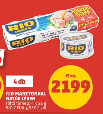 PENNY RIO MARE TONHAL NATÚR LÉBEN 4 x 56 g ajánlat