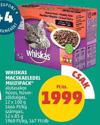 PENNY WHISKAS MACSKAELEDEL MULTIPACK 12 x 100 / 12 x 85 g ajánlat