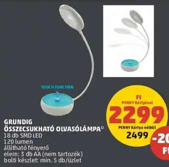 PENNY GRUNDIG ÖSSZECSUKHATÓ OLVASÓLÁMPA 1 db ajánlat