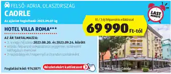 ALDI FELSŐ-ADRIA, OLASZORSZÁG CAORLE ajánlat