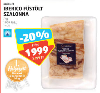 ALDI GOURMET IBERICO FÜSTÖLT SZALONNA 1 kg ajánlat