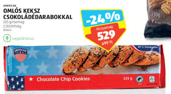 ALDI AMERICAN OMLÓS KEKSZ CSOKOLÁDÉDARABOKKAL 225 g ajánlat