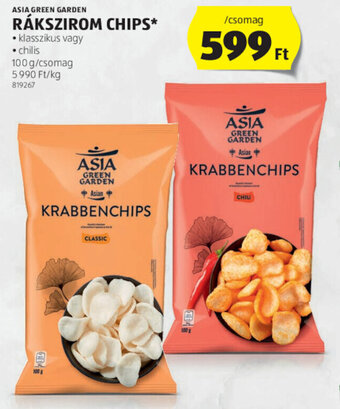 ALDI ASIA GREEN GARDEN RÁKSZIROM CHIPS 100 g ajánlat