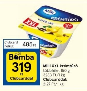 Tesco Milli XXL krémtúró 150 g ajánlat