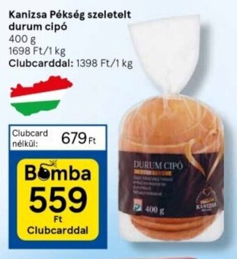 Tesco Kanizsa Pékség szeletelt durum cipó 400 g ajánlat