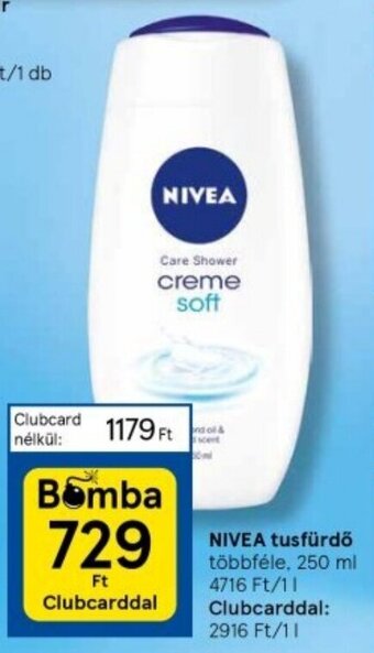 Tesco NIVEA tusfürdő 250 ml ajánlat