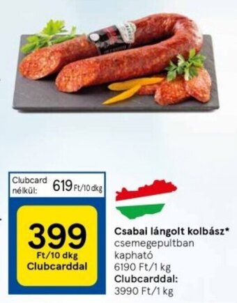 Tesco Csabai lángolt kolbász 10 dkg ajánlat