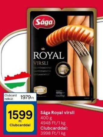 Tesco Sága Royal virsli 400 g ajánlat