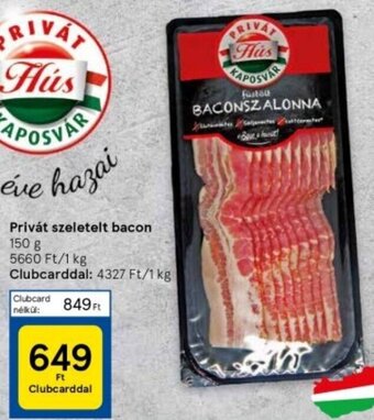 Tesco Privát szeletelt bacon 150 g ajánlat