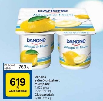 Tesco Danone gyümölcsjoghurt multipack 4 x 125 g ajánlat