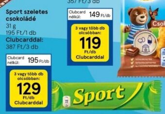 Tesco Sport szeletes csokoládé 31 g ajánlat