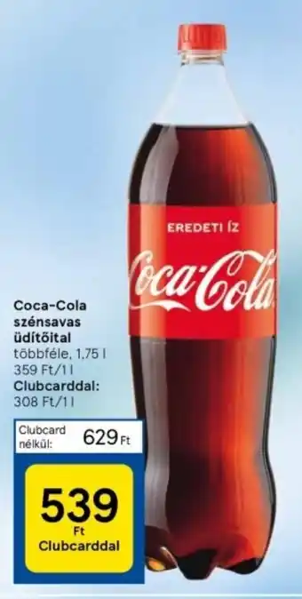 Tesco Coca-Cola szénsavas üdítőital 1,75 l ajánlat