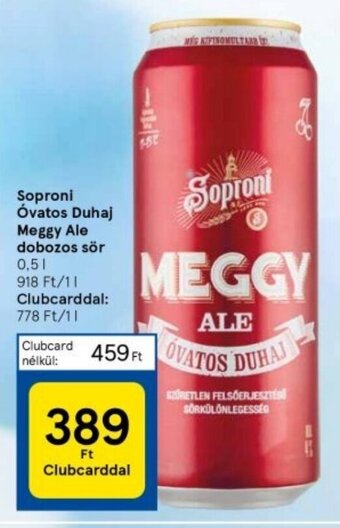 Tesco Soproni Óvatos Duhaj Meggy Ale dobozos sör 0,5 l ajánlat