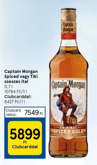Tesco Captain Morgan Spiced vagy Tiki szeszes ital 0,7 l ajánlat