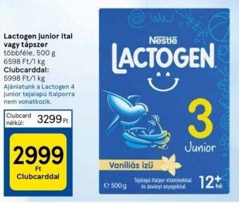 Tesco Lactogen junior ital vagy tápszer 500 g ajánlat