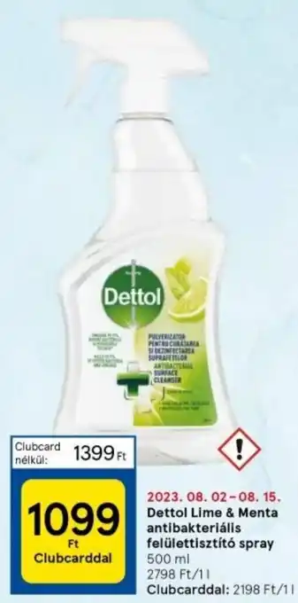 Dettol Lime & Menta antibakteriális felülettisztító spray 500 ml