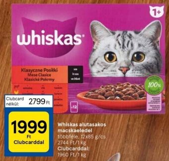 Tesco Whiskas alutasakos macskaeledel 12 x 85 g ajánlat