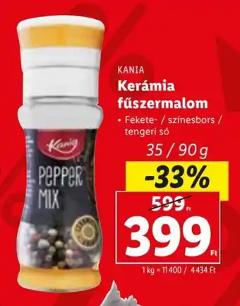 Lidl KANIA Kerámia fűszermalom 35 / 90 g ajánlat