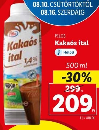Lidl PILOS Kakaós ital 500 ml ajánlat