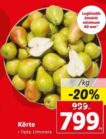Lidl Körte 1 kg ajánlat
