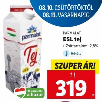 Lidl PARMALAT ESL tej 1 l ajánlat